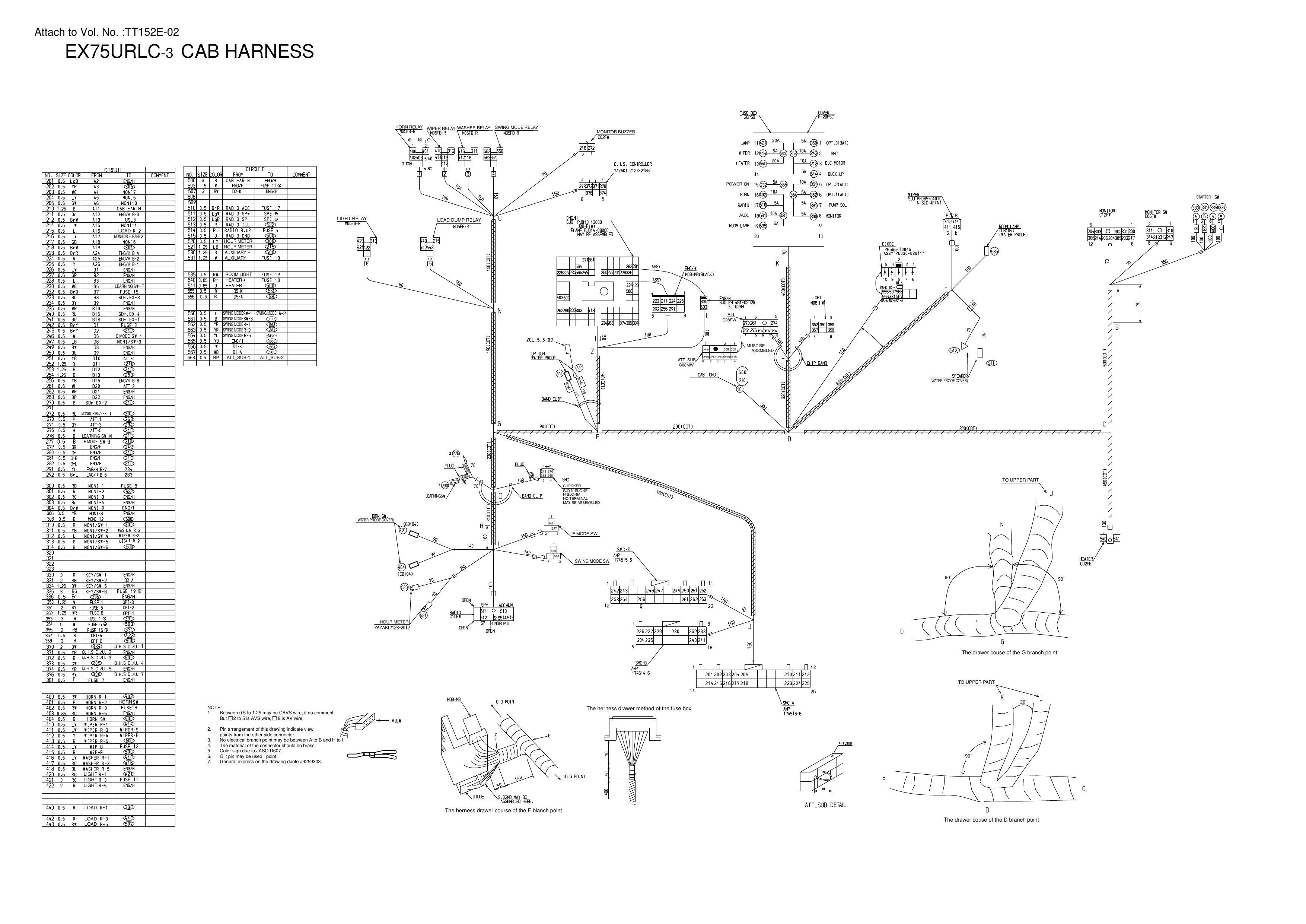 EX75URLC-3 HITACHI HYDRAULIC CIRCUIT ELECTRICAL CIRCUIT DIAGRAM